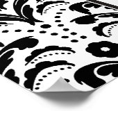 Art Deco Damask Wedding 15 Table Seating Chart Poster (Hoek)