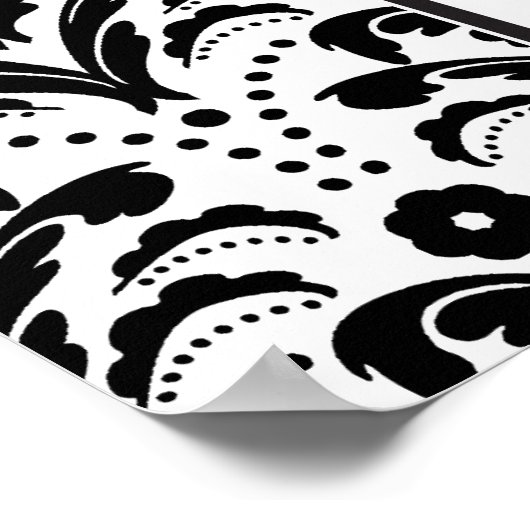 Art Deco Damask Wedding 15 Table Seating Chart Poster (Hoek)