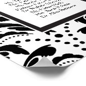 Art Deco Damask Wedding 16 Table Seating Chart Poster (Hoek)