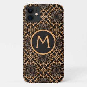 Art Deco Damast Zwart en Goud Case-Mate iPhone Case