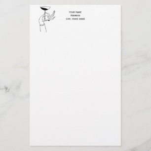 Art Deco Dame die een Champagneglas vasthoudt Briefpapier