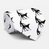 Art Deco Dame en Borzoi Stropdas (Opgerold)