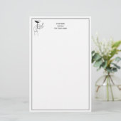 Art Deco Dame Hand die Champagneglas Vasthoudt Briefpapier (Staand voorkant)