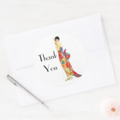 Art Deco Dame in formele jurk Ronde Sticker (Envelop)