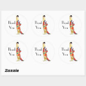 Art Deco Dame in formele jurk Ronde Sticker (Vel)