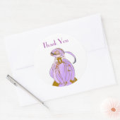 ART DECO DAME KLASSEKE RONDE STICKER (Envelop)