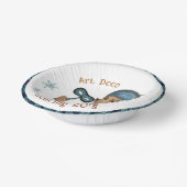 Art Deco Dame met bloem wit Papieren Kommen (Gebogen)