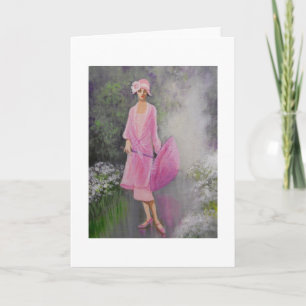 Art Deco, Dame met een parasol, Opmerking Kaart