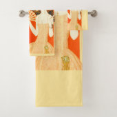 art deco dame met ventilator bad handdoek (Insitu)