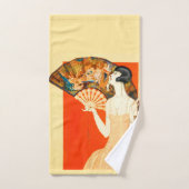 art deco dame met ventilator bad handdoek (Handdoek)