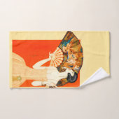 art deco dame met ventilator bad handdoek (Handdoek)