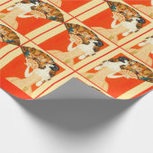 art deco dame met ventilator cadeaupapier (Hoek)