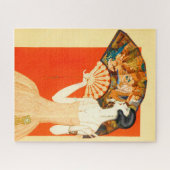 art deco dame met ventilator legpuzzel (Horizontaal)