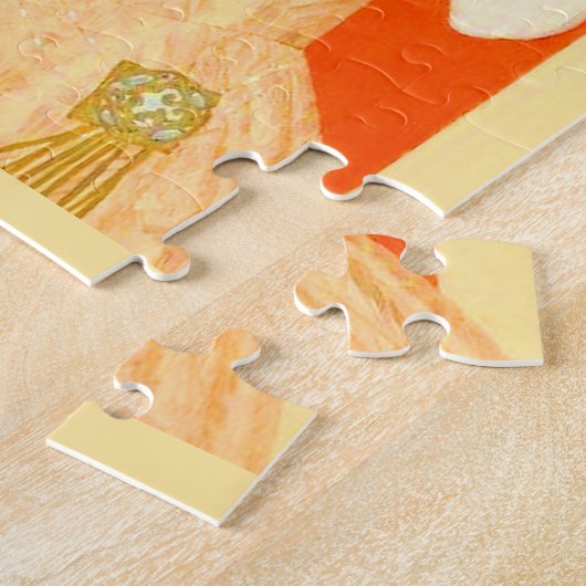 art deco dame met ventilator legpuzzel (Zijkant)