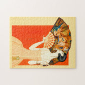 art deco dame met ventilator legpuzzel (Horizontaal)
