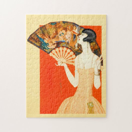 art deco dame met ventilator legpuzzel (Verticaal)