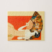 art deco dame met ventilator legpuzzel (Horizontaal)