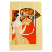 art deco dame met ventilator medium cadeauzakje (Achterkant)