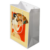 art deco dame met ventilator medium cadeauzakje (Achterkant Gekanteld)