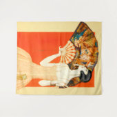 art deco dame met ventilator wandkleed (Voorkant (horizontaal))