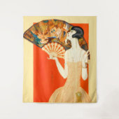 art deco dame met ventilator wandkleed (Voorkant)