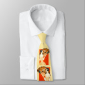 art deco dame met waaier print stropdas (Gebonden)