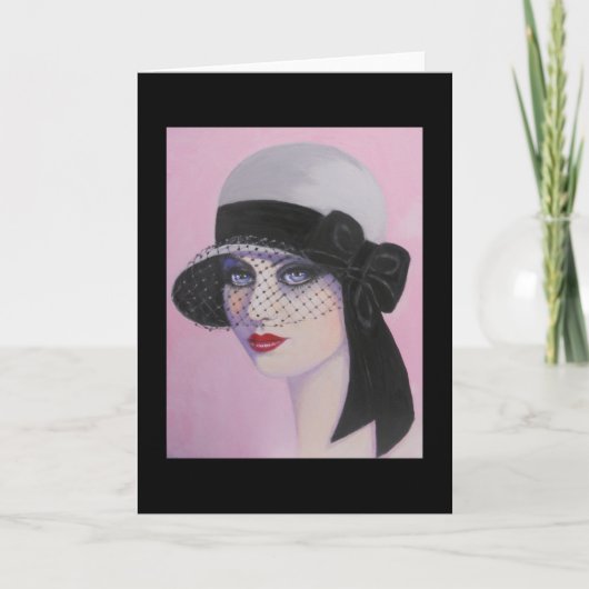 Art deco, Dame van Elegantie, notakaart Kaart (Voorkant)