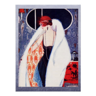 Art Deco dameposter uit de jaren 20. Perfect Poster