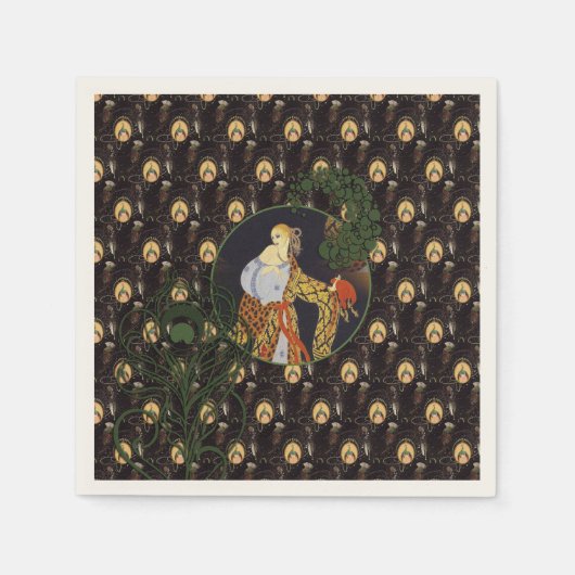 Art Deco dames Cocktail Papier Servetten (Voorkant)