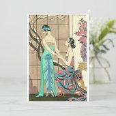 Art Deco-dames door de Windows-uitnodigingen Kaart (Staand voorkant)