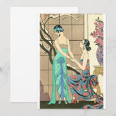 Art Deco-dames door de Windows-uitnodigingen Kaart (Voorkant / Achterkant)