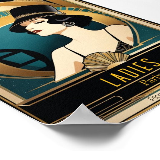 Art Deco Dames Feestavond Poster (Hoek)