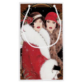 Art Deco-dames kerstfeestdag Klein Cadeauzakje (Achterkant)