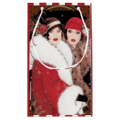 Art Deco-dames kerstfeestdag Klein Cadeauzakje (Achterkant)