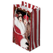 Art Deco-dames kerstfeestdag Klein Cadeauzakje (Achterkant Gekanteld)