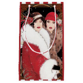 Art Deco-dames kerstfeestdag Klein Cadeauzakje (Voorkant)