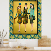 Art Deco Dames Mode Poster (Keuken)