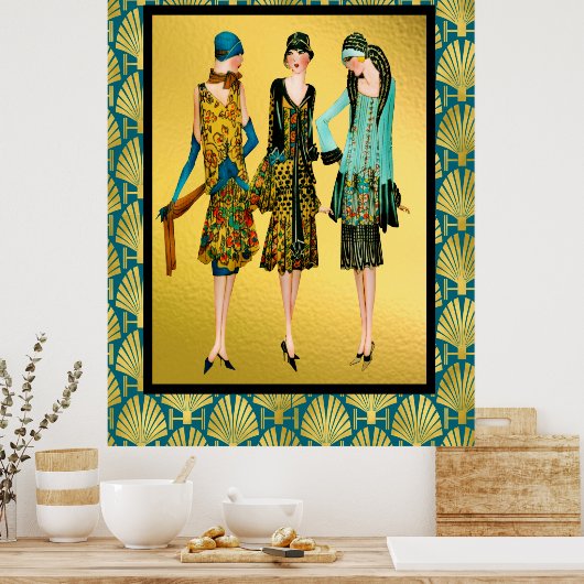 Art Deco Dames Mode Poster (Keuken)