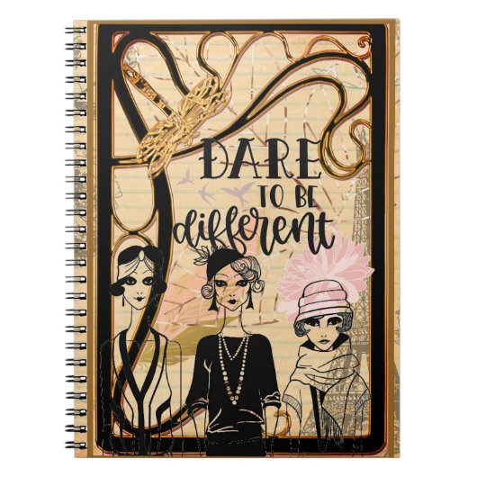 Art Deco-dames Notitieboek (Voorkant)