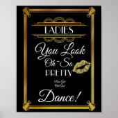 Art Deco damesbadkamerposter Poster (Voorkant)