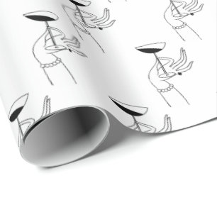 Art Deco Dameshand die een champagneglas vasthoudt Cadeaupapier