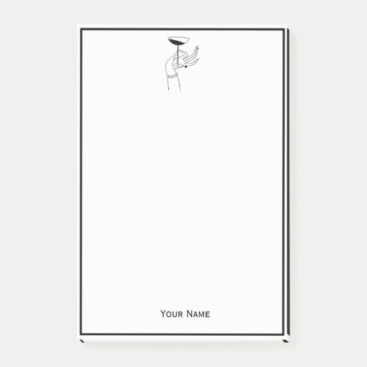 Art Deco Dameshand die een champagneglas vasthoudt Post-it® Notes (Voorkant)