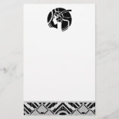Art Deco Damesilhouet | Geometrische Vintage Briefpapier (Voorkant)