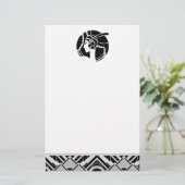 Art Deco Damesilhouet | Geometrische Vintage Briefpapier (Staand voorkant)