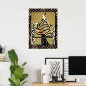 Art Deco Damesposter Poster (Thuiskantoor)