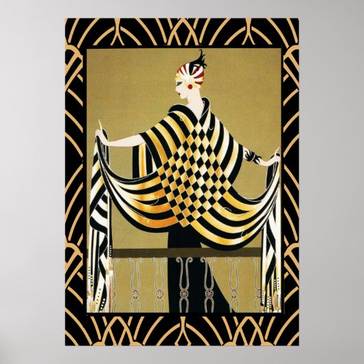 Art Deco Damesposter Poster (Voorkant)