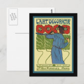 Art Deco-damesschilderijen Briefkaart (Voorkant / Achterkant)