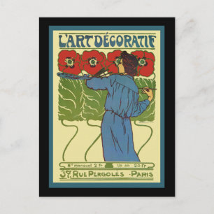 Art Deco-damesschilderijen Briefkaart
