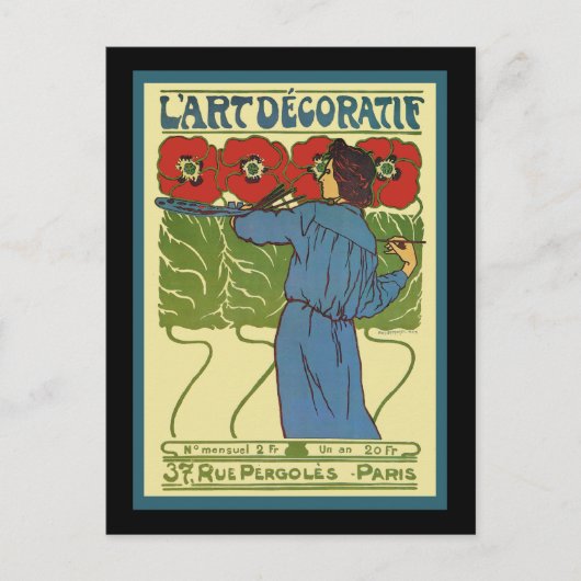 Art Deco-damesschilderijen Briefkaart (Voorkant)