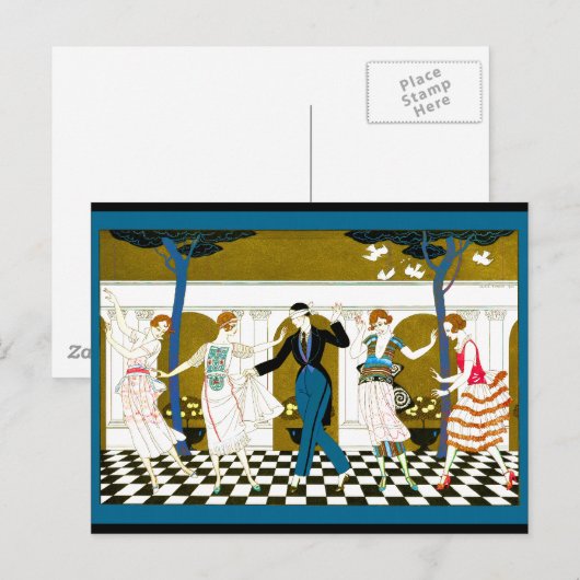 Art Deco Dance Briefkaart (Voorkant / Achterkant)